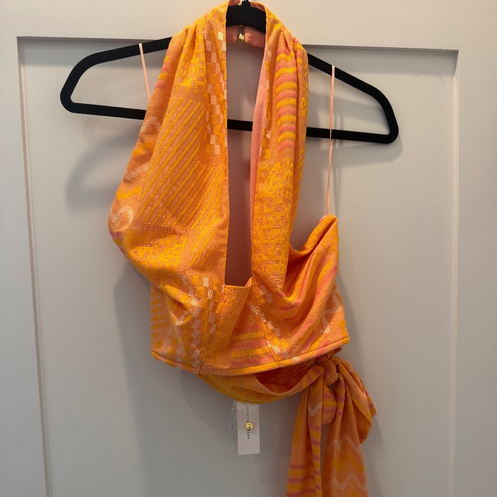 Eva Franco Anthropologie orange crop top - L
